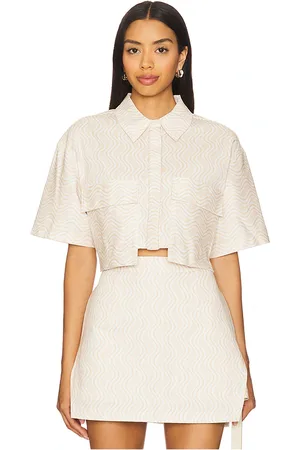 Minkpink Bonnie Pocket Crop Shirt in . Size XL, XS.