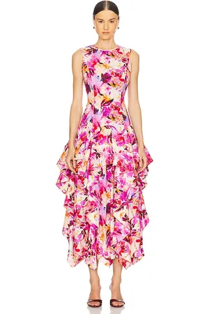ULLA JOHNSON MIDI-KLEID MURAL in . Size 6, 8.