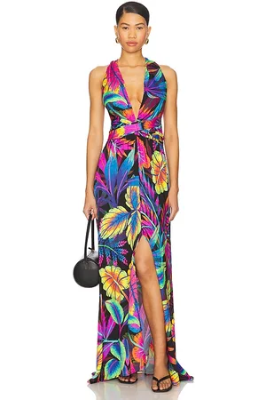 Luli Fama KLEID NEON NIGHTS in Fuchsia,Blue. Size XS.