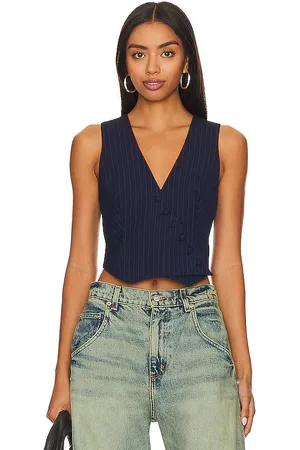 Bardot ASYMMETRISCHE WESTE MIT NADELSTREIFEN in . Size 12.