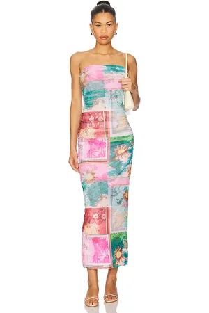 AFRM KLEID MARLO in Pink,Teal. Size L, M, S, XL, XS, XXL, XXS.