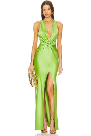 Khanums NECKHOLDER-KLEID MIT SCHLITZ in . Size XS.
