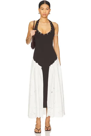SIEDRES KLEID URSULA in Brown,White. Size M, S, XS, XXS.