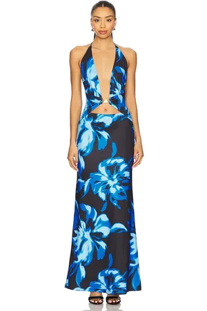 Runaway The Label MAXIKLEID HALSTON in Blue,Black.
