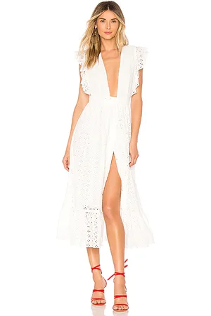 MAJORELLE MIDI ÖSE KLEID MISTWOOD in . Size S.