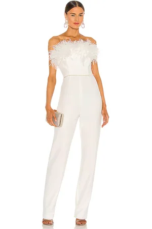 Bronx and Banco Lola Blanc Feather Jumpsuit in . Size XS.