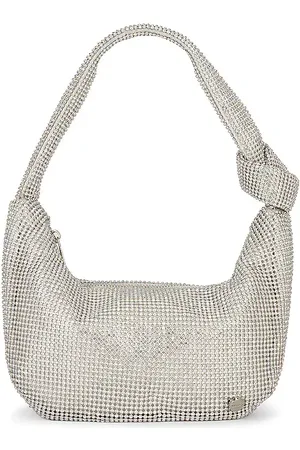 Olga Berg Jessica Soft Crystal Mesh Croissant Bag in .