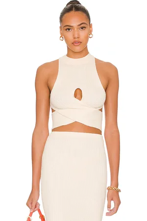 Camila Coelho TOP IN ÜBERKREUZTER FORM MACADAMIA in . Size M, S.