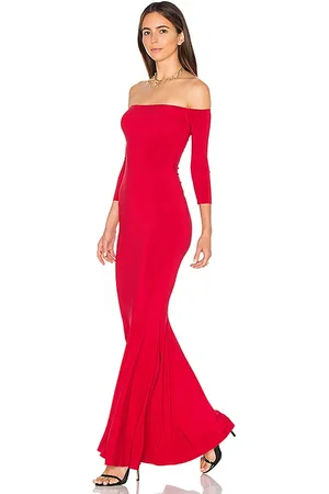 Norma Kamali SCHULTERFREIES KLEID MIT SCHWALBENSCHWANZ in . Size M.