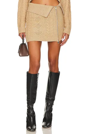 Camila Coelho Carmen Fold Over Cable Mini Skirt With Zip in . Size S, XL, XS.