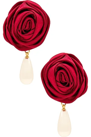 petit moments Rosette Pearl Drop Earrings in .