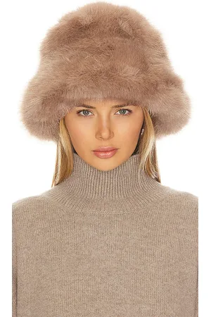 JOCELYN Oversized Faux Fur Bucket Hat in .