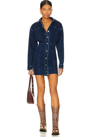 Free People Amber Denim Dress in . Size 12, 14, 4, 6.