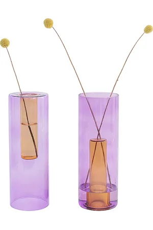 Block Design Large Reversible Glass Vase in .