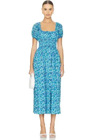 FAITHFULL THE BRAND MIDI-KLEID VINERIA in . Size S, XS.