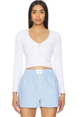 Alexander Wang Cotton Rib Long Sleeve V Neck Cardigan in . Size XXS/XS.