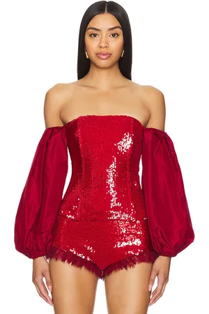KIM SHUI SCHULTERFREIES TOP in . Size S.