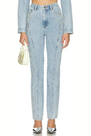 Self-Portrait VERZIERTE JEANS AUS DENIM CRYSTAL in . Size 26.