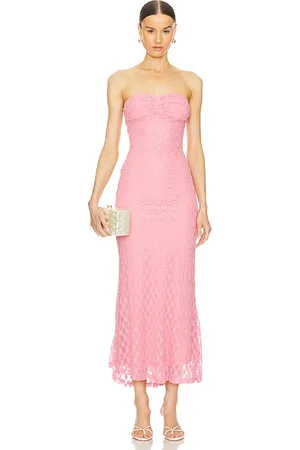 Bardot SCHULTERFREIES MIDIKLEID ADONI in . Size 6, 8.