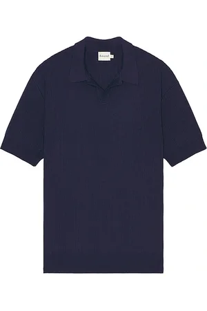 Bound Ribbed Knit Polo in . Size S.