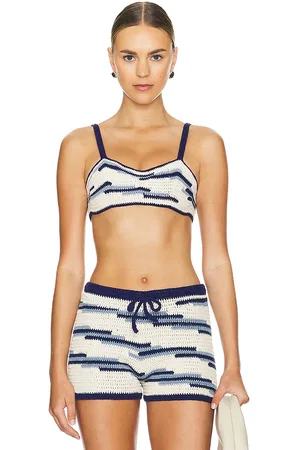 THE KNOTTY ONES BUSTIER ZEMELAPIS in White,Blue. Size S, XL, XS.