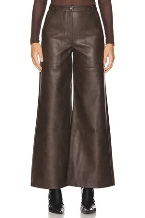 Bardot Faux Leather Wide Leg Pant in . Size 2.