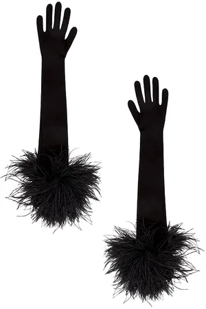 DAVID KOMA Feather Long Gloves in . Size XS.