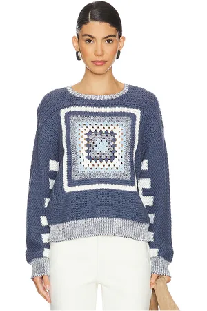 MONROW STRICK CROCHET PULLOVER in . Size XL, XS.