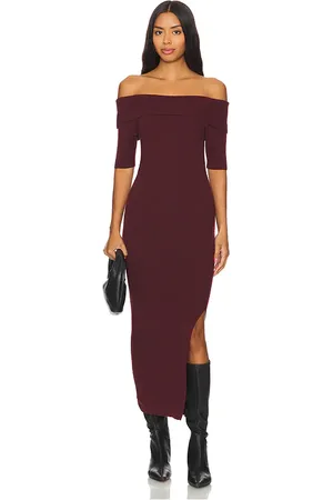 525 America Jennifer Off Shoulder Midi Rib Dress in . Size M, S, XS.