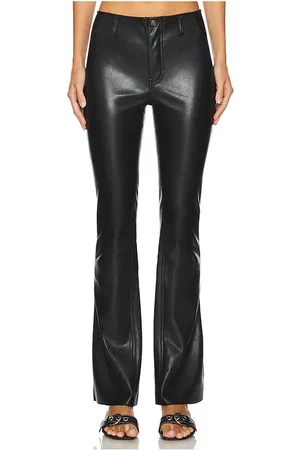 Free People BOOTCUT-HOSE AUS LEDERIMITAT MIT SCHLITZ WE THE FREE LEVEL UP in . Size 27, 28.