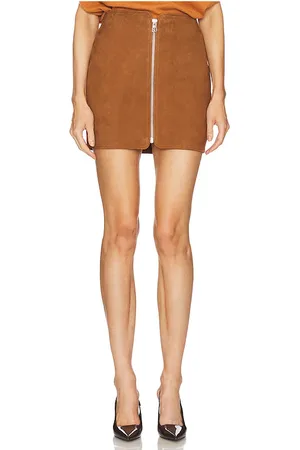 The Sei Leather Mini Skirt With Zip in . Size 2.