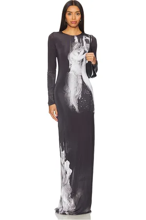 ALICE+OLIVIA Delora Maxi Dress in Black,White. Size 2, 4, 6.