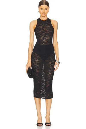 FLEUR DU MAL SPITZEN-TRÄGERKLEID MIT RACERBACK LE STRETCH in . Size M, S, XS.