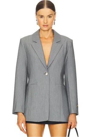 Ganni BLAZER FUTURE MELANGE TWILL SUITING in . Size 36.