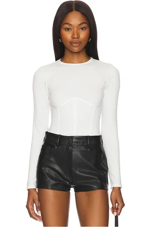 FLEUR DU MAL Organic Cotton Long Sleeve T-shirt Bodysuit in . Size M, XS.