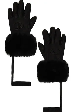 Goldbergh Lady Leather Embossed Logo Mittens in . Size 7.
