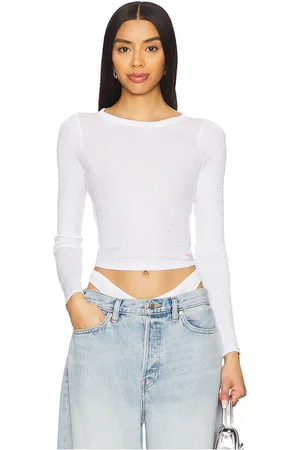 Alexander Wang Hotfix Long Sleeve Crewneck Tee in .