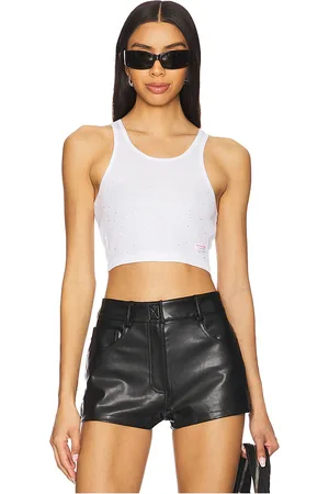 Alexander Wang Hotfix Cropped Classic Racer Tank in .