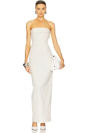 Helsa Pinstripe Long Strapless Dress in . Size XL, XS.
