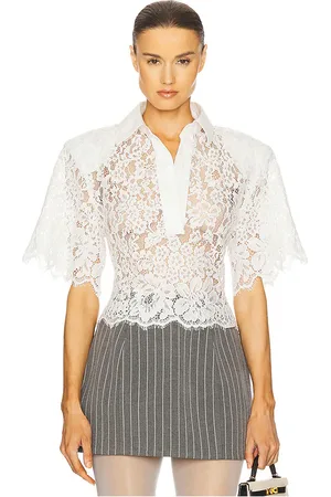 Helsa The Lace Shirt With Shoulder Pad in . Size M, S, XS, XXS.