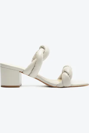 Schutz Sandália bico quadrado trançado branco