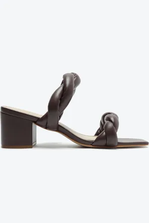 Schutz Sandália bico quadrado trançado vermelho