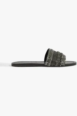 Schutz Sandália Rasteira Slide Preta