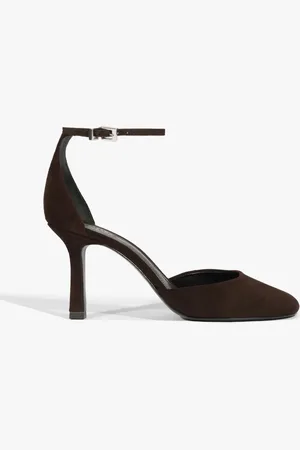 Schutz Sapato Scarpin Pump Modern Round Camurça Escuro
