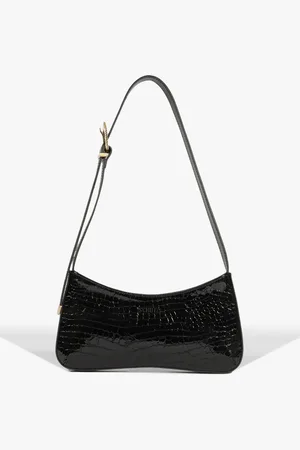 Schutz Bolsa Ayla Couro Croco Preta