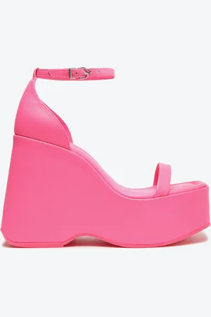 Schutz Sandália Plataforma Mazda Couro Pink