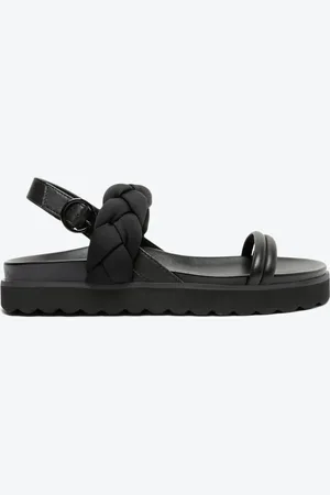 Schutz Sandália Papete Flatform Nylon Trança Preta