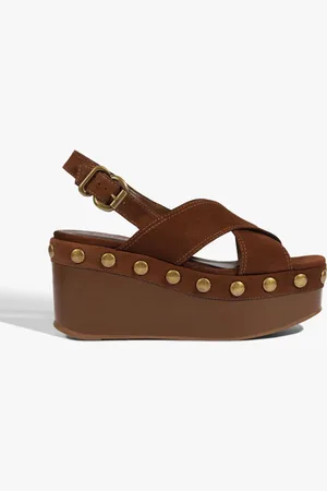 Schutz Sandália Plataforma Jennifer Studs Couro