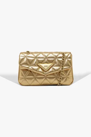 Schutz Bolsa Tiracolo Média 944 Couro Dourada