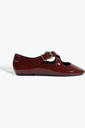 Schutz Sapatilha Myriam Flat Couro Animal Vermelha